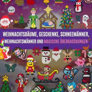 Weihnachten Bügelperlen Vorlagen - Weihnachtsmann, Schneemann und mehr
