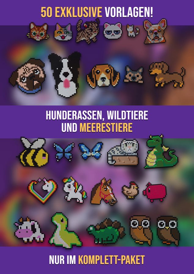 Tiere Bügelperlen Vorlagen – Komplett