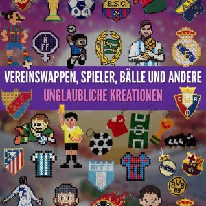 Fußball Bügelperlen Vorlagen - Vereine, Spieler und Bälle